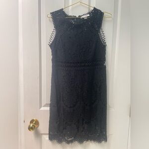 L  FAVLUX Black Lace Sleeveless Women's Dress